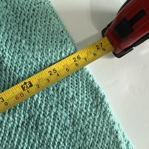 Soft Surroundings Turquoise Set Sail Pullover Sweater 4 Button chunky womens Med - Picture 7 of 7